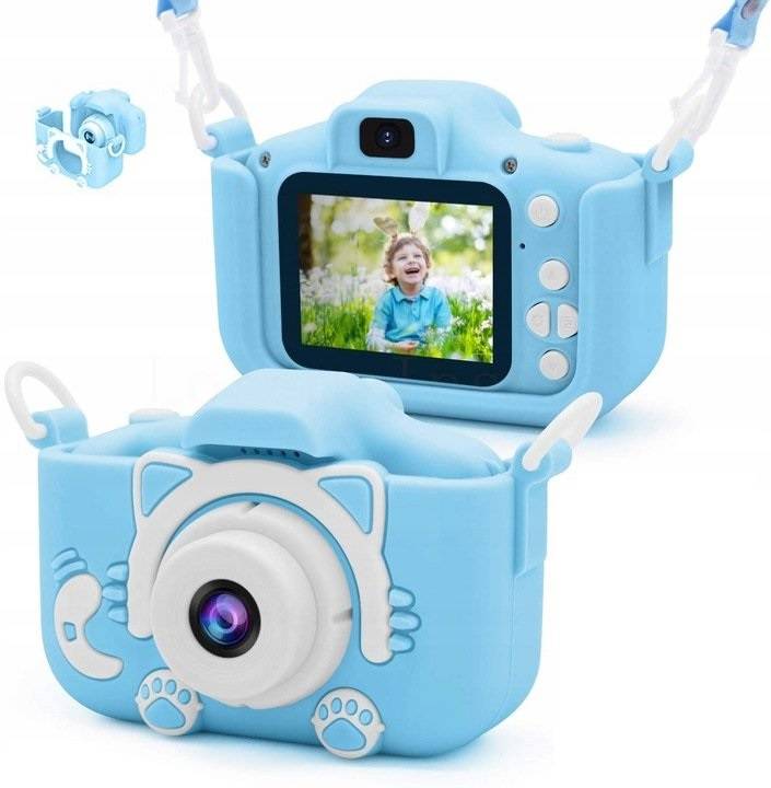 Dětský digitální fotoaparát FullHD X5 Cat, modrý