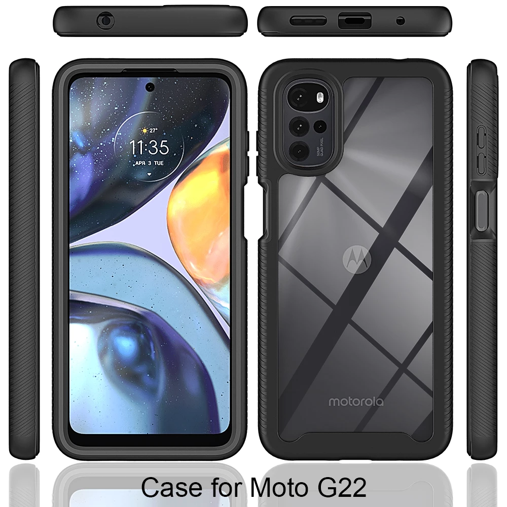 Pouzdro Motorola Moto G22 Techsuit - Defense360 Pro + ochrana obrazovky, černé