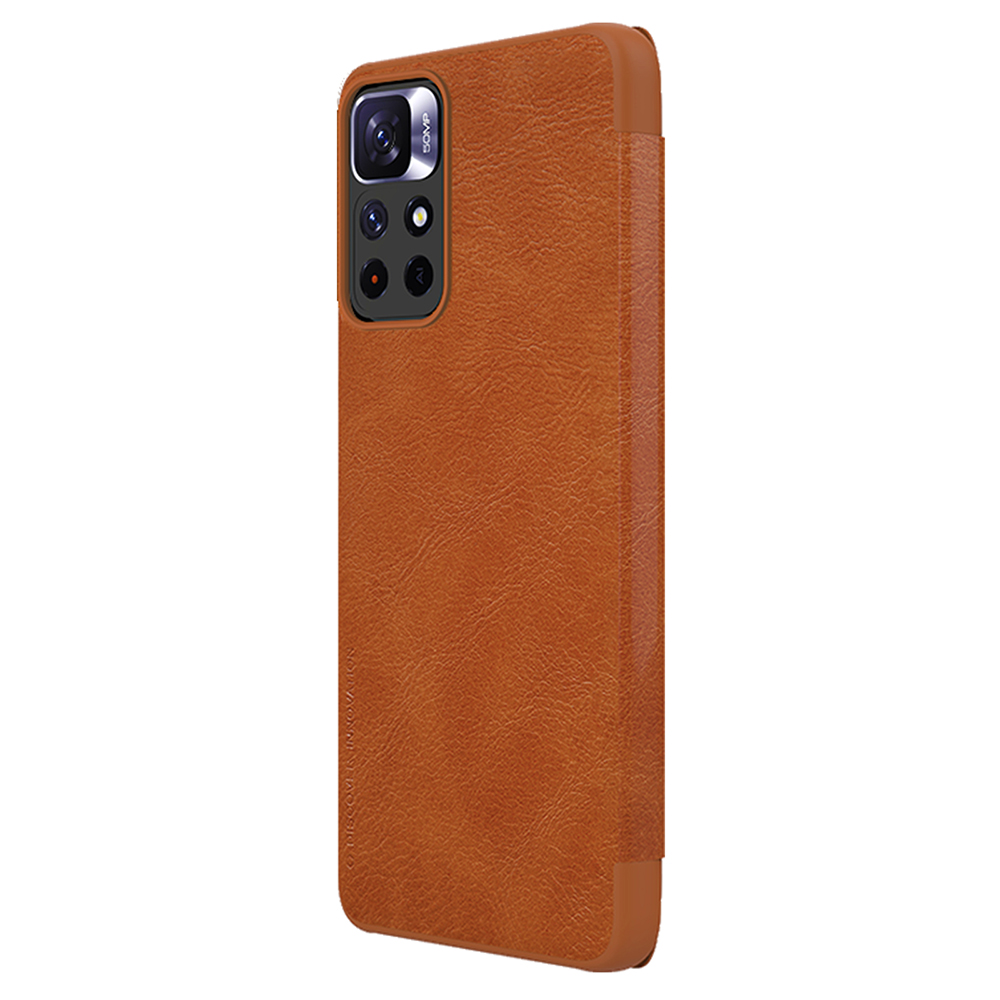 Kožené pouzdro Xiaomi Redmi Note 11 5G / Redmi Note 11S 5G / Redmi Note 11T 5G / POCO M4 Pro 5G, Nillkin - Qin, hnědé