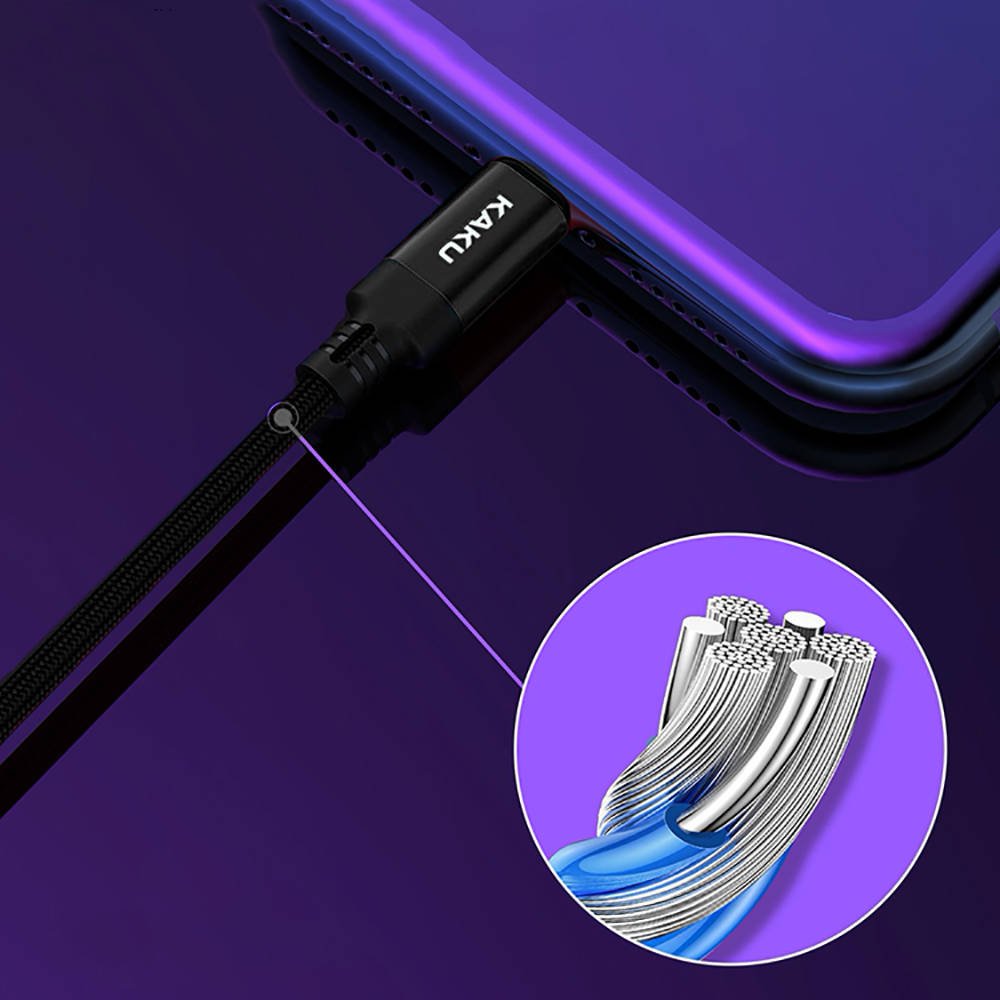 Datový kabel micro USB 2.8A 2m Fast Charging KAKU Kufeng (KSC-284) černý