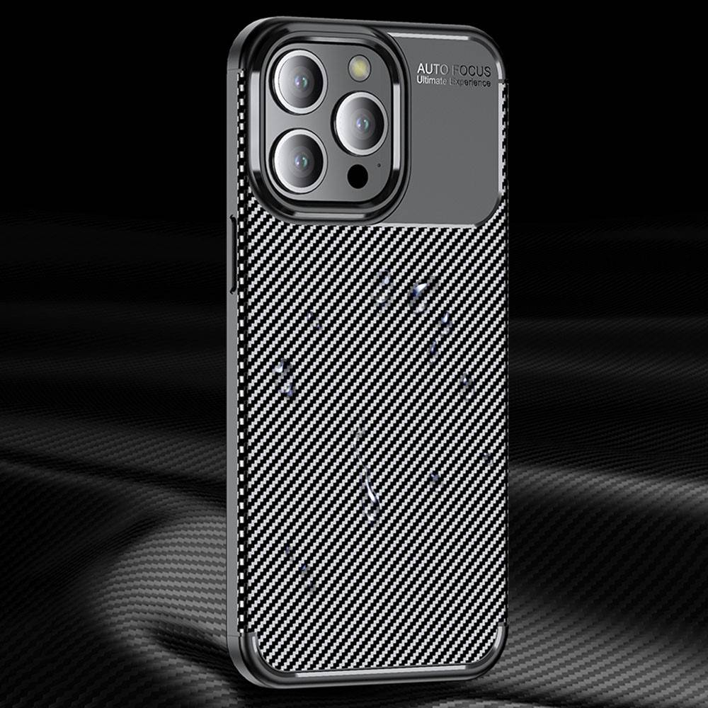 Kryt iPhone 15 Pro Armored Shockproof Carbon Fiber černé