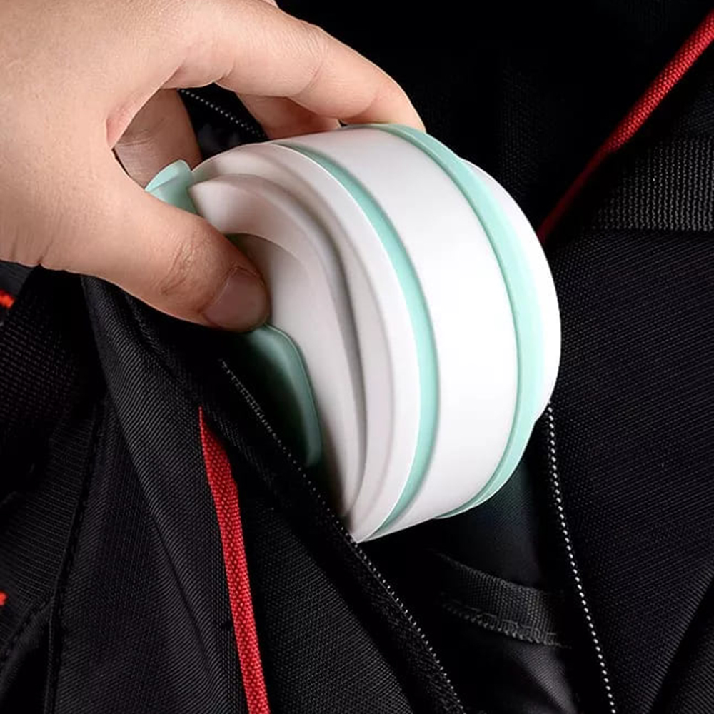 Skládací hrnek se silikonovým víčkem 350 ml růžový