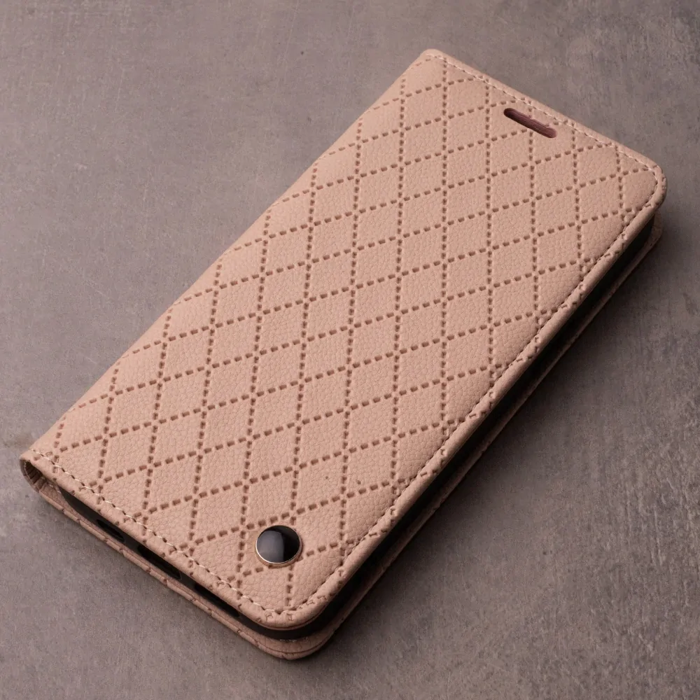 Pouzdro flip Smart Caro pro Xiaomi Redmi 12 4G / 12 5G béžové