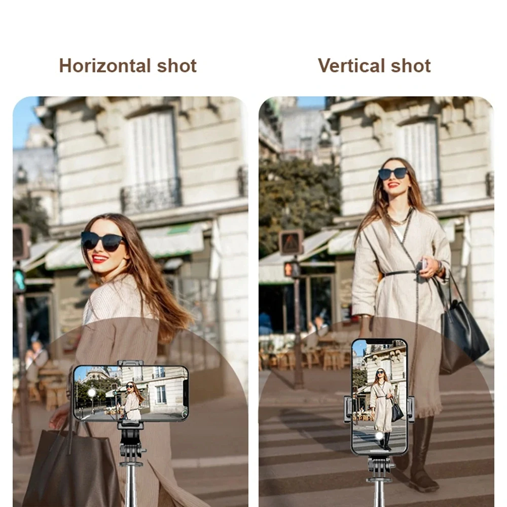 Selfie tyč Tripod Techsuit (Q11s) – Stabilní stativ s dálkovým ovládáním Bluetooth a výplňovým světlem, otáčení o 360, 76 cm – černý