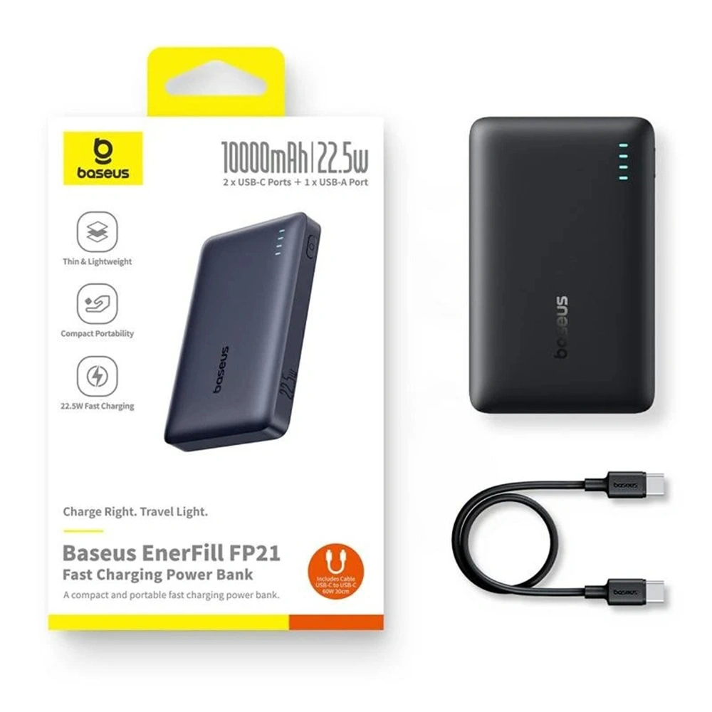 Powerbanka Baseus EnerFill FP21, 10000mAh, 22.5W