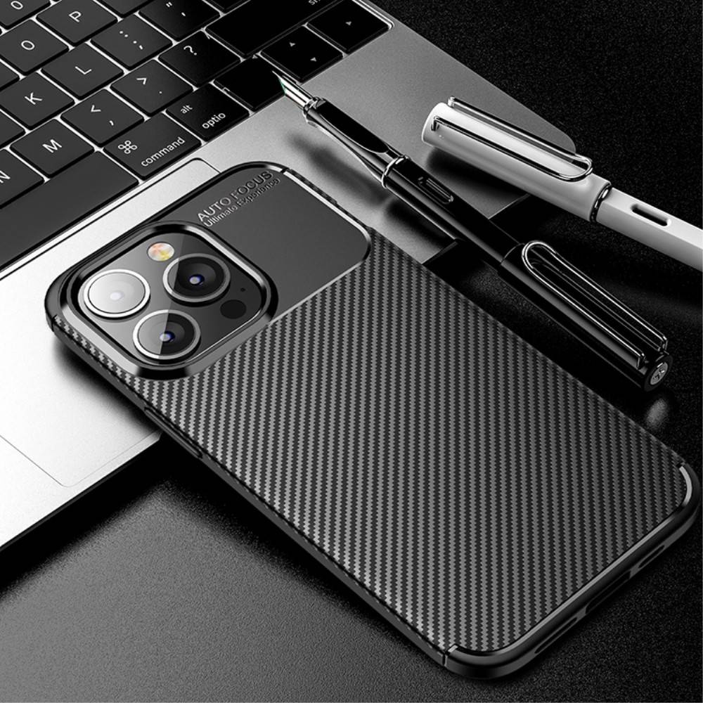 Kryt iPhone 13 Pro Armored Shockproof Carbon Fiber černý