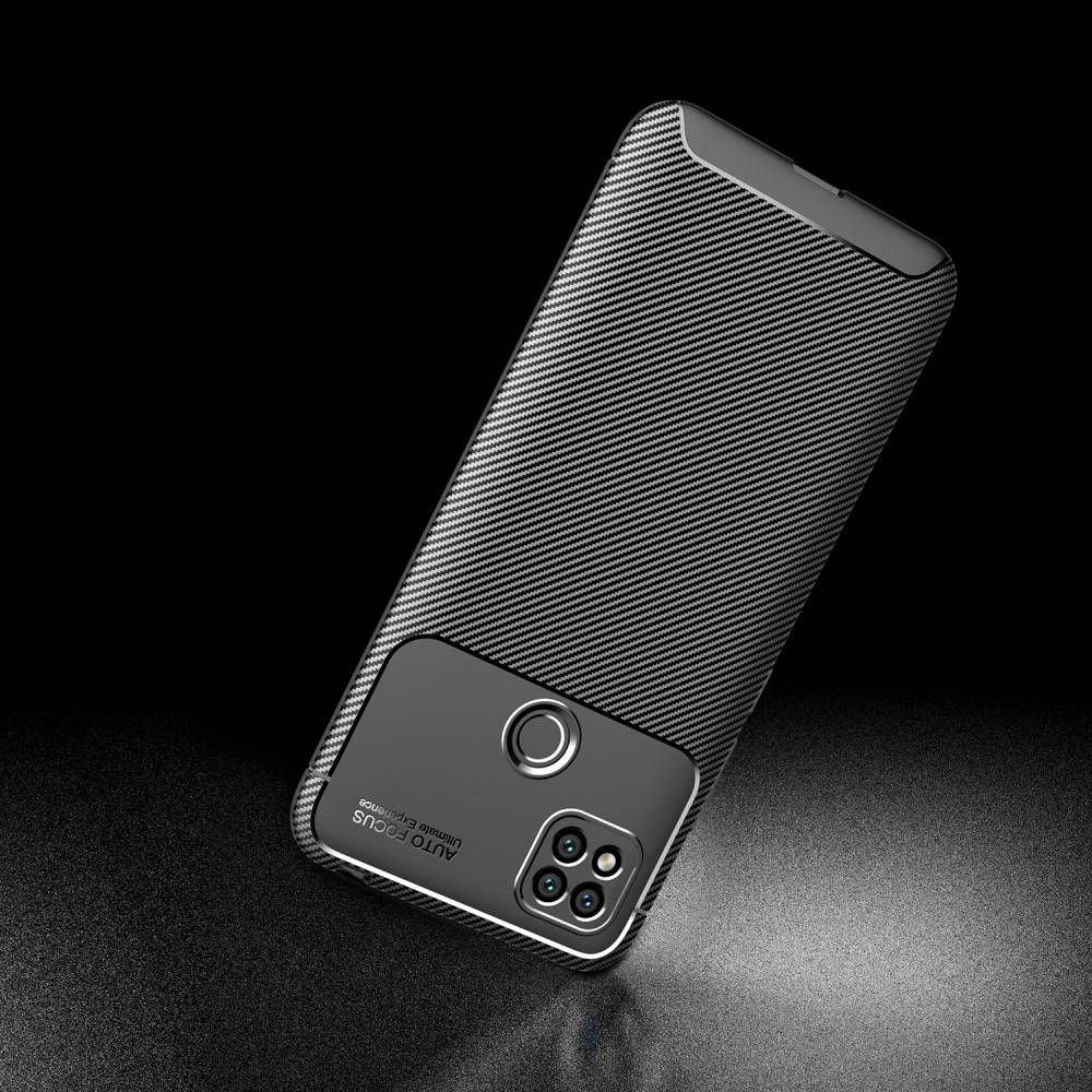 Kryt Xiaomi Redmi 9C case Armored Shockproof Carbon Fiber černý
