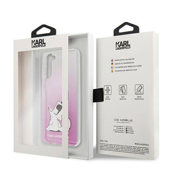 Kryt Samsung Galaxy S21 Plus Karl Lagerfeld Hardcase Choupette Fun (KLHCS21MCFNRCPI) růžový
