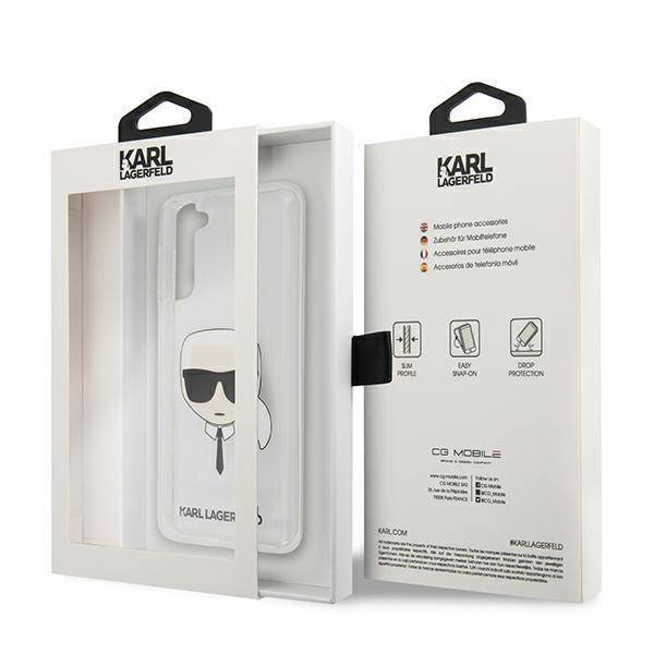Kryt Samsung Galaxy S21 Plus Karl Lagerfeld Hardcase Karl`s Head (KLHCS21MKTR) transparentní