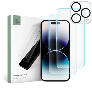Tvrzené sklo iPhone 14 Pro Max Tech-Protect Supreme Set (2 ks sklo + 1 ks fotoaparát) čiré