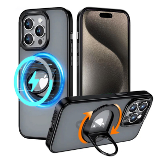 Kryt iPhone 15 Pro, Techsuit - MagSafe Ghost Holder, černý