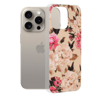 Kryt iPhone 15 Pro Techsuit - Marble Series - Mary Berry Nude