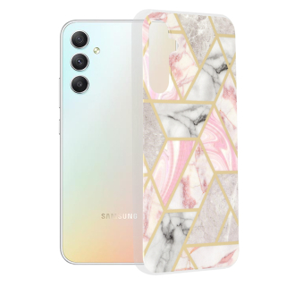 Kryt Samsung Galaxy A54 Techsuit - Marble Series - Pink Hex