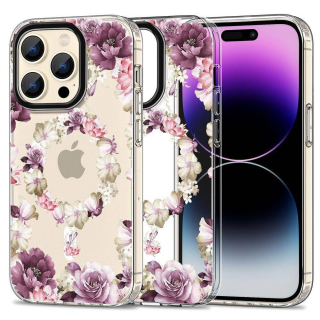 Kryt Samsung iPhone 14 Pro Tech-Protect MagMood MagSafe Rose Floral transparentní