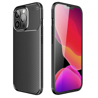 Kryt iPhone 13 Pro Max Armored Shockproof Carbon Fiber černý