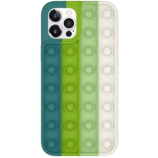 Kryt Iphone 12 / 12 Pro Flexible Push Bubble Case zelený-bílý