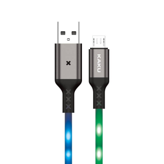 Datový kabel micro USB 3,2A, 1m, hlasová reakce, KAKU (KSC-114), šedý