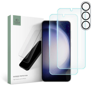 Tvrzené sklo Samsung Galaxy S23 Plus Tech-Protect Supreme Set (2 ks sklo + 1 ks fotoaparát) čiré