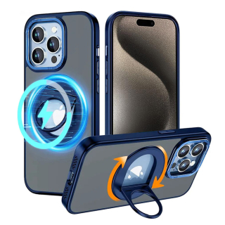 Kryt iPhone 15 Pro Max, Techsuit - MagSafe Ghost Holder, modrý