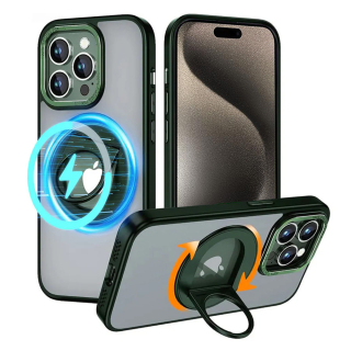 Kryt iPhone 15 Pro Max, Techsuit - MagSafe Ghost Holder, zelený