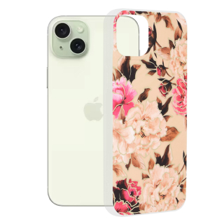 Kryt iPhone 15 Plus Techsuit - Marble Series - Mary Berry Nude