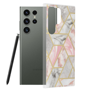 Kryt Samsung Galaxy S23 Ultra Techsuit - Marble Series - Pink Hex