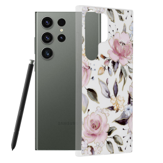 Kryt Samsung Galaxy S23 Ultra Techsuit - Marble Series - Chloe White