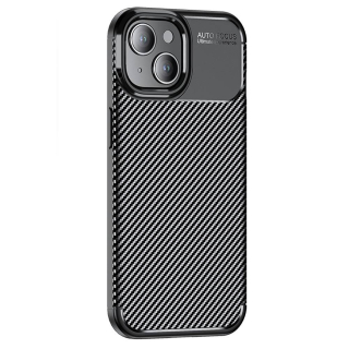 Kryt iPhone 15 Armored Shockproof Carbon Fiber černé