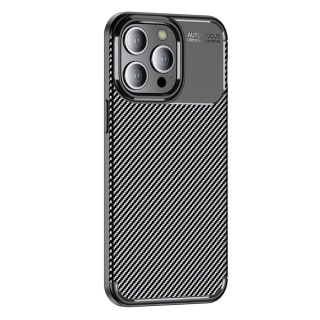 Kryt iPhone 15 Pro Armored Shockproof Carbon Fiber černé