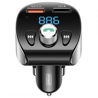 FM modulátor s nabíječkou do auta JoyRoom (JR-CL02) - 2 x USB, MicroSD, s LED displejem, - černý