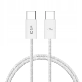 Datový kabel Tech-Protect Ultraboost USB-C na USB-C, 3A PD 60W 1m bílý