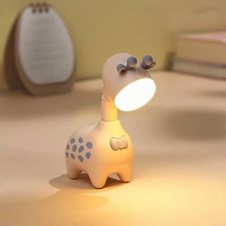 Nabíjecí Stolní Lampička ve Tvaru Žirafy - Přenosná, Vysouvací - růžová
