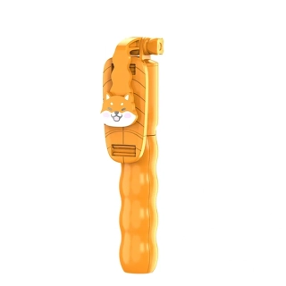 Selfie tyč Techsuit (KT01) - s dálkovým ovládáním, 70 cm - oranžový