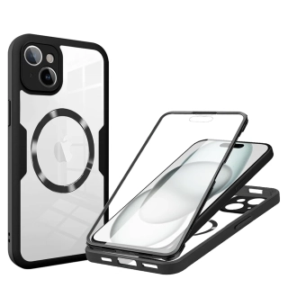 Pouzdro iPhone 15 Plus Techsuit - ColorVerse 360 MagSafe Series + ochrana obrazovky, černé