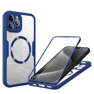 Pouzdro iPhone 16 Pro Techsuit - ColorVerse 360 MagSafe Series + ochrana obrazovky, modré