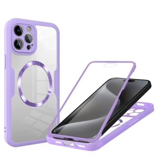 Pouzdro iPhone 16 Pro Techsuit - ColorVerse 360 MagSafe Series + ochrana obrazovky, fialové