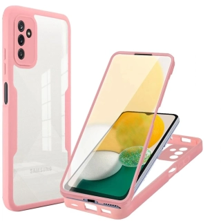 Pouzdro Samsung Galaxy A22 5G Techsuit - ColorVerse 360 Series + ochrana obrazovky, růžové