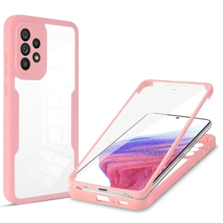 Pouzdro Samsung Galaxy A53 5G Techsuit - ColorVerse 360 Series + ochrana obrazovky, růžové