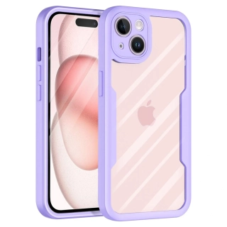 Pouzdro iPhone 15 Plus Techsuit - ColorVerse 360 Series + ochrana obrazovky, fialové