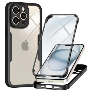 Pouzdro iPhone 15 Pro Techsuit - ColorVerse 360 Series + ochrana obrazovky, černé