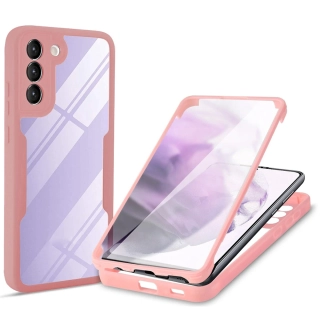 Pouzdro Samsung Galaxy S23 FE 5G, Techsuit - ColorVerse 360 Series + ochrana obrazovky, růžové