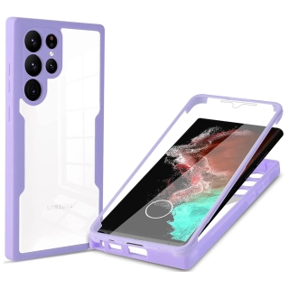 Pouzdro Samsung Galaxy S22 Ultra 5G, Techsuit - ColorVerse 360 Series + ochrana obrazovky, fialové