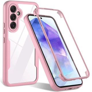 Pouzdro Samsung Galaxy A15 4G / 5G Techsuit - ColorVerse 360 Series + ochrana obrazovky, růžové