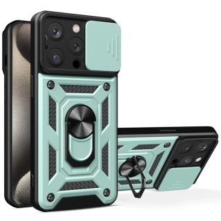 Kryt iPhone 15 Pro, Techsuit CamShield Pro green