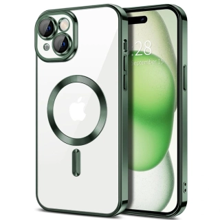 Kryt iPhone 15 Plus Techsuit Luxury Crystal MagSafe - tmavě zelený