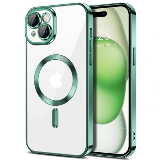 Kryt iPhone 15 Techsuit Luxury Crystal MagSafe - světle zelený