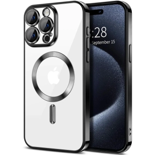 Kryt iPhone 15 Pro Techsuit Luxury Crystal MagSafe - černý