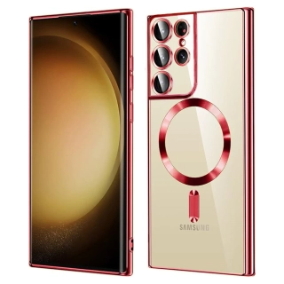 Kryt Samsung Galaxy S22 Ultra 5G Techsuit Luxury Crystal MagSafe - červený