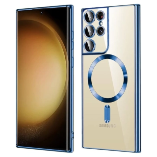 Kryt Samsung Galaxy S23 Ultra 5G Techsuit Luxury Crystal MagSafe - tmavě modrý