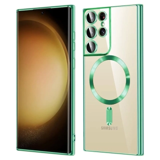 Kryt Samsung Galaxy S23 Ultra 5G Techsuit Luxury Crystal MagSafe - zelený